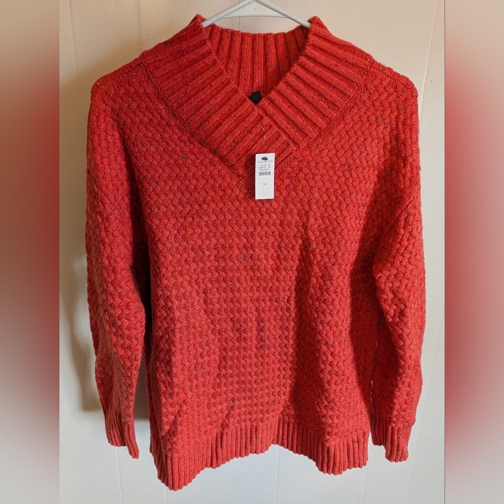 NWT Talbot's Orange V Neck Sweater